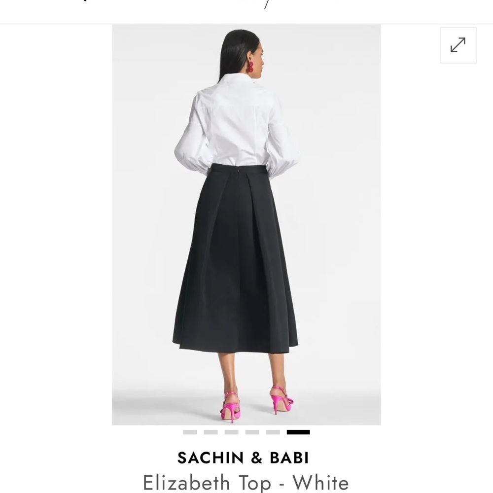 Sachin + Babi Elizabeth Top - White White Shirt Jacket size 4 - Picture 6 of 16